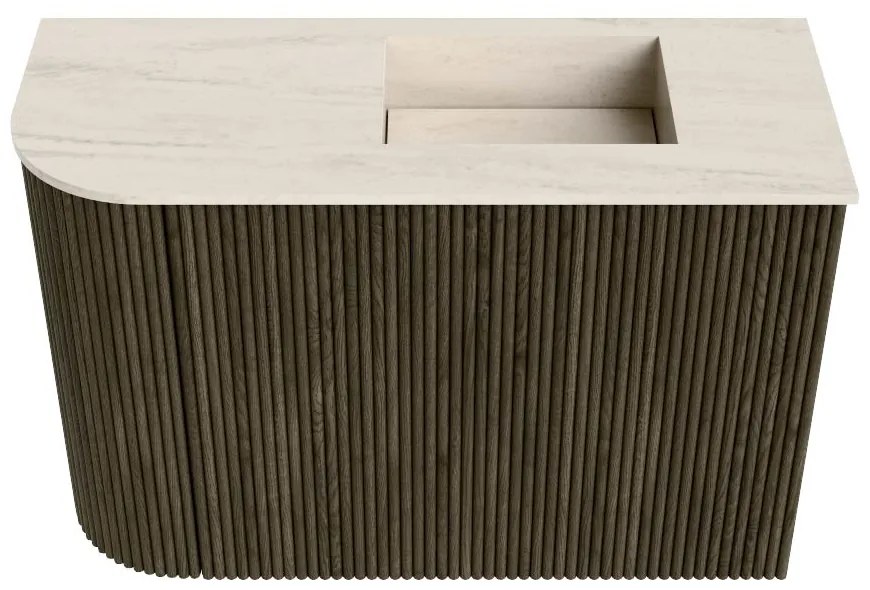 Mondiaz Joya DLux 60cm toiletmeubel ronding links shadow met wastafel faye rechts 1 kraangat meli