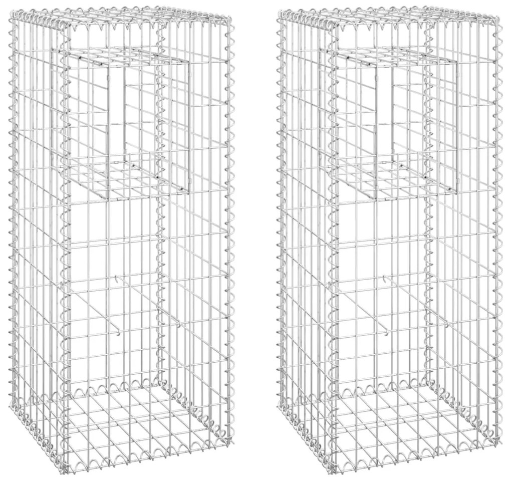 vidaXL Schanskorf palen 2 st 40x40x100 cm ijzer