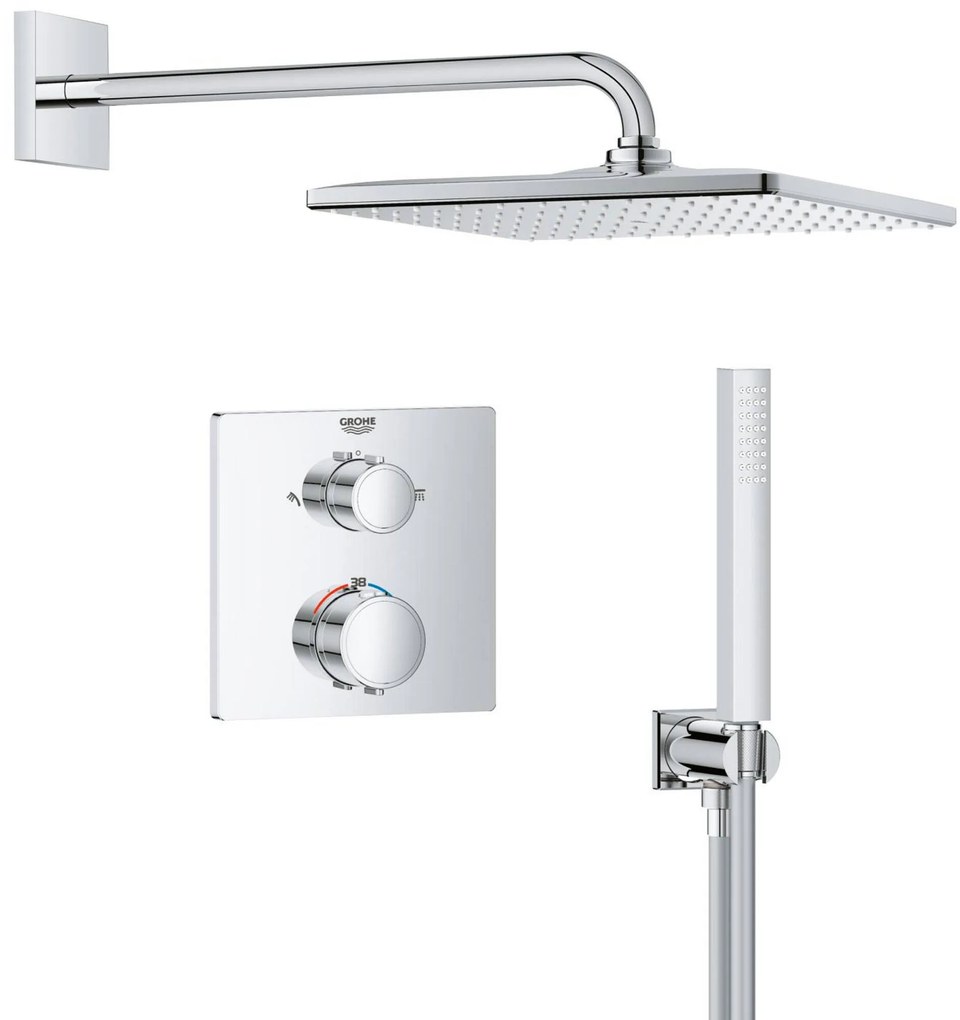Grohe Precision inbouw regendoucheset Mono 310 chroom vierkant