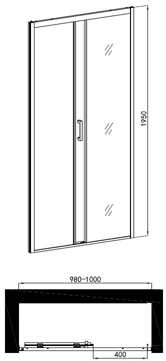 Badstuber Elite schuifdeur 100x195cm met soft-close systeem matzwart