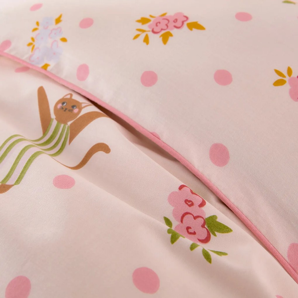 Dekbedovertrek van biologisch katoen, CHATS FLEURIS