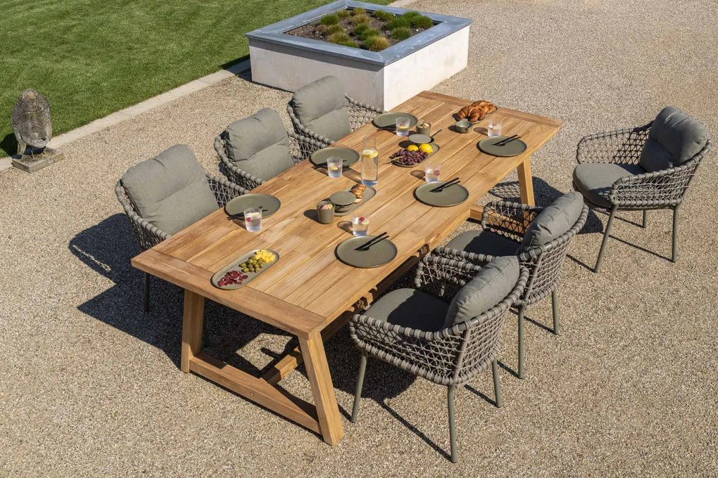 4 Seasons Outdoor Jura tuinset olijfgroen met Noah tafel 260 cm * Sale *  Tuinset    taupe weerbestendig