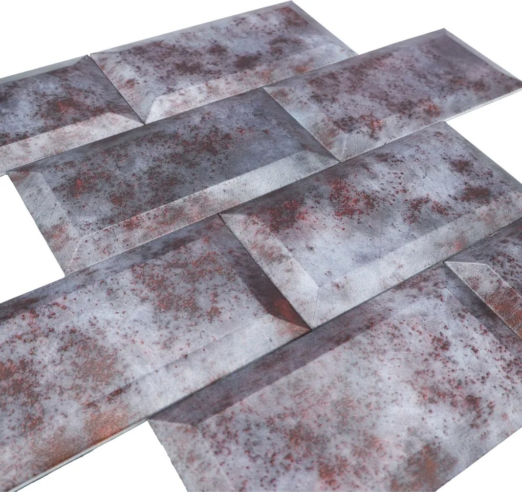 Zelfklevende Mozaïektegels Metaal | Subway 3D Grijs | 30,5×30,5 cm | Keuken, Bad & WC
