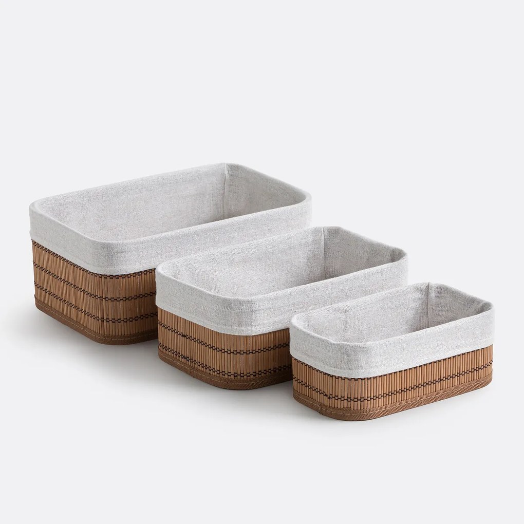 Set van 3 bamboe manden, YSIAN