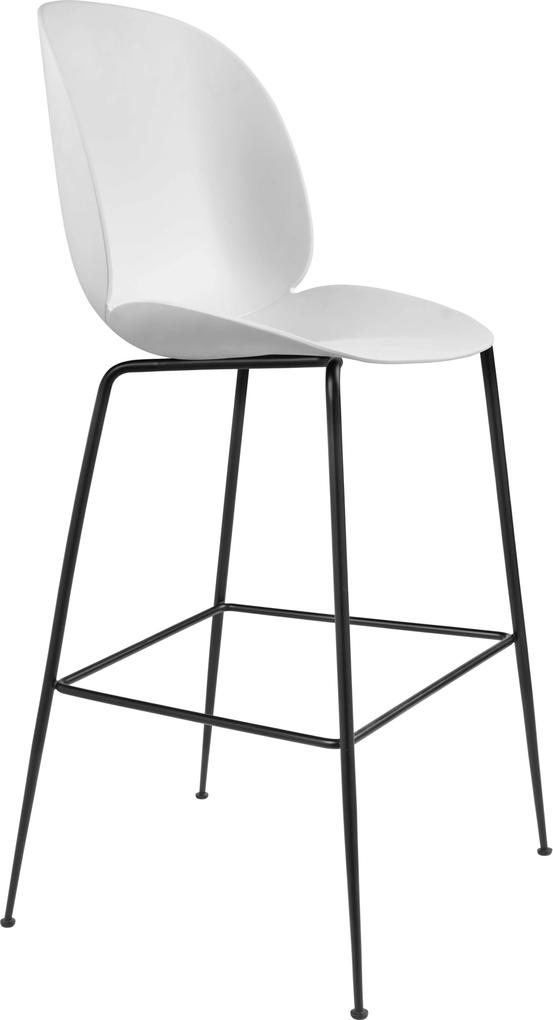 Gubi Beetle Chair barkruk 75cm met zwart onderstel wit