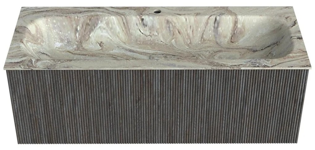 Mondiaz Kurve-dlux 120cm badmeubel shadow met 1 lade en wastafel big large midden 1 kraangat glace