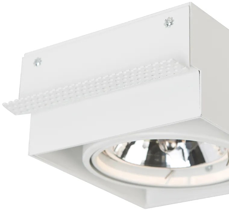 Grote Inbouwspot wit AR111 draai- en kantelbaar trimless - Oneon Modern QR111 / AR111 / G53 vierkant Binnenverlichting Lamp