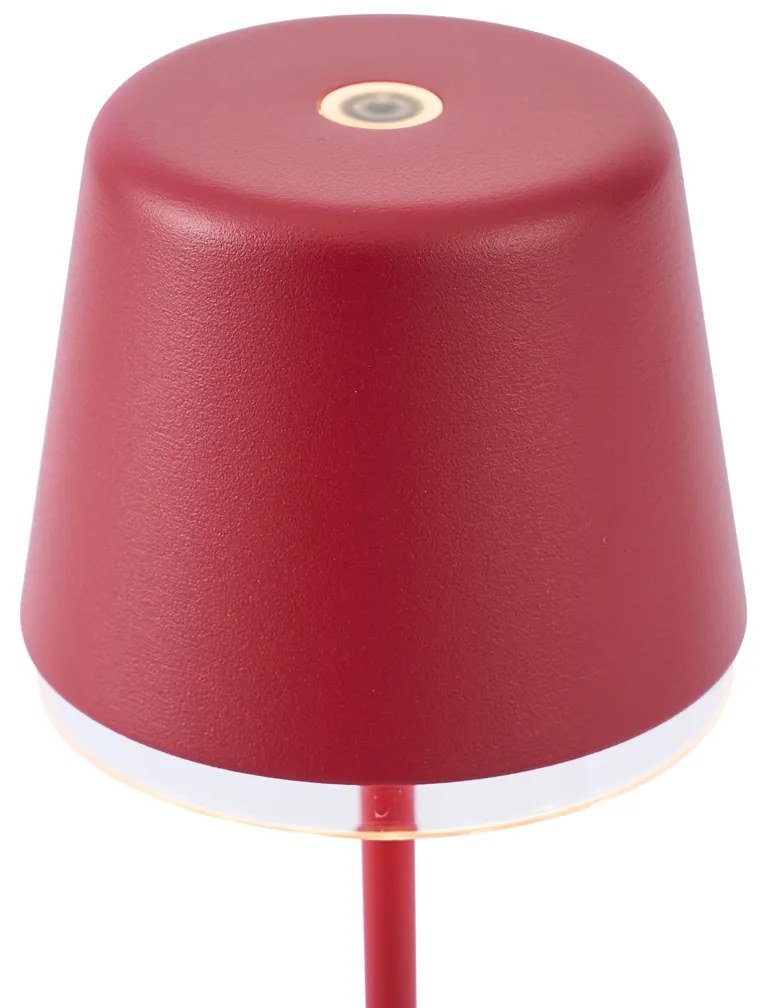Buitenlamp met dimmer Tafellamp met dimmer rood incl. LED IP65 oplaadbaar met laadstation - Treble Modern IP65 Buitenverlichting rond Lamp
