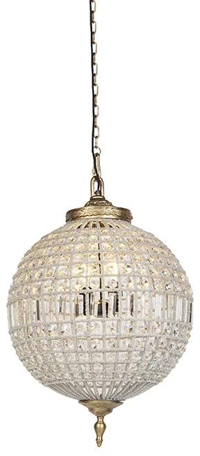Art Deco hanglamp kristal 50cm goud - Kasbah Art Deco, Klassiek / Antiek E27 bol / globe / rond Binnenverlichting Lamp