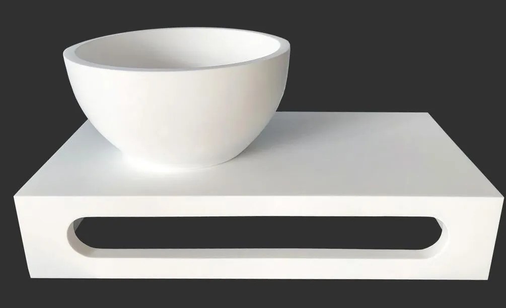 Lambini Designs fontein planchet met Solid Surface waskom 40x22cm