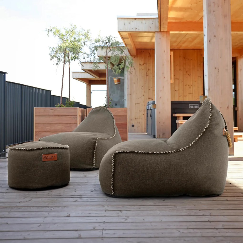Cobana Lounge Stoel & Pouf Outdoor - Bruin