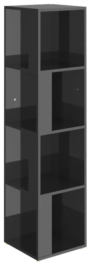 vidaXL Hoekkast 33x33x132 cm spaanplaat hoogglans grijs