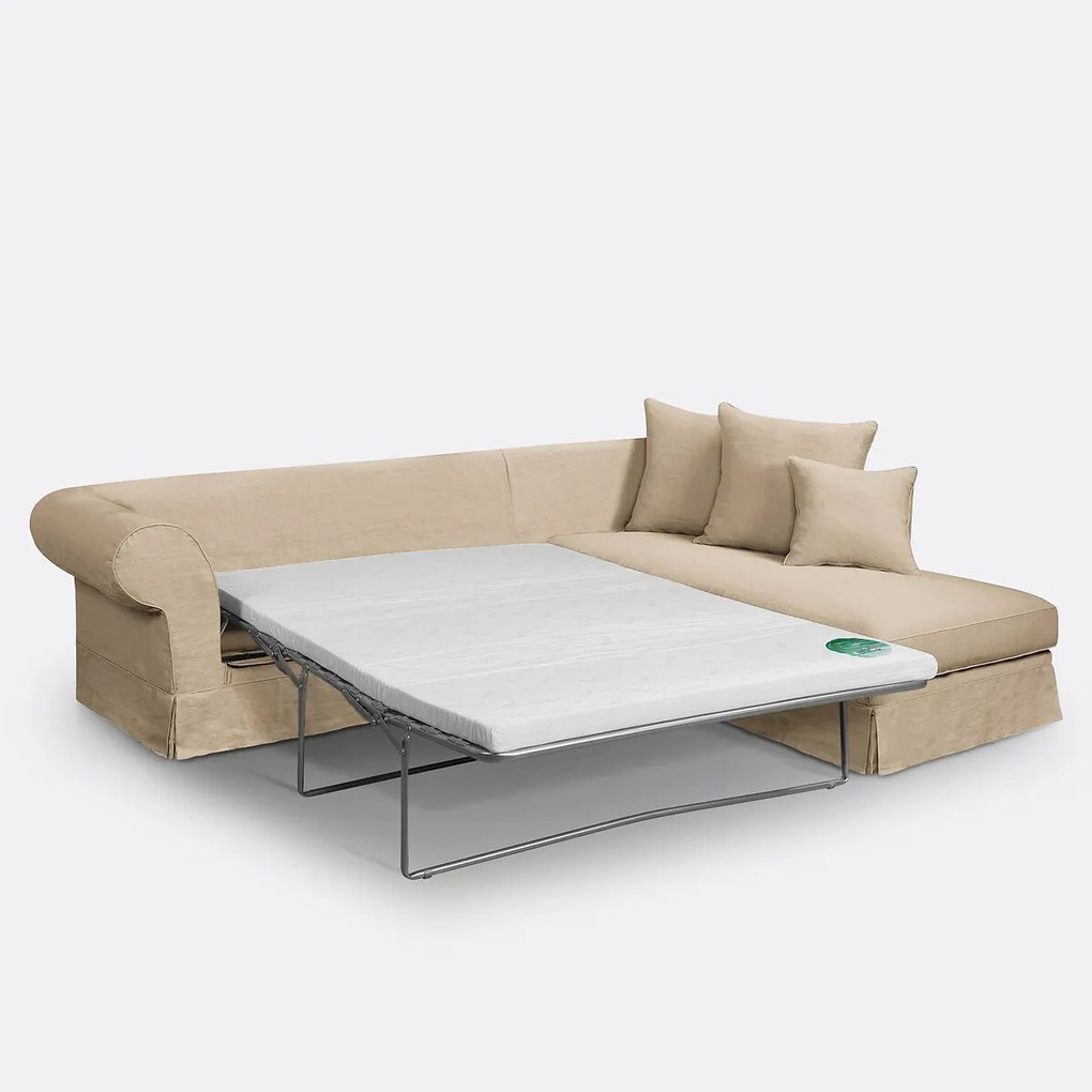 Hoekbank van dik linnen met afneembare hoezen, ADELIA