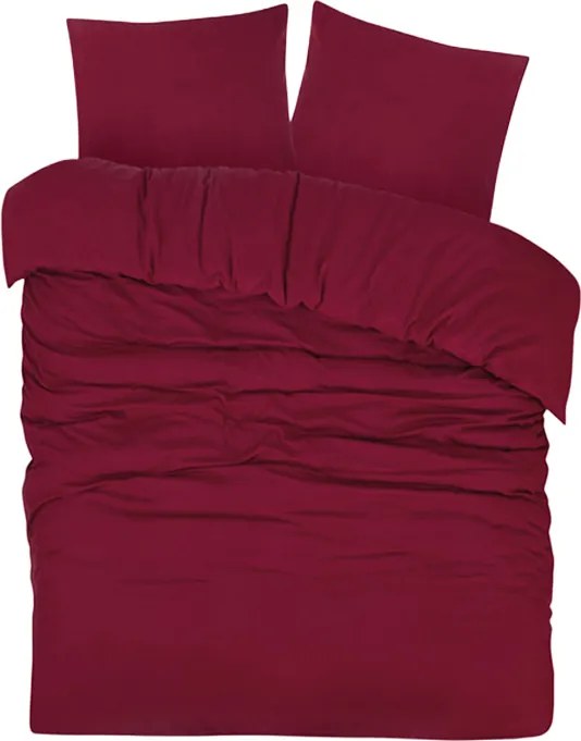 Dekbedovertrek Flanel– 100% zacht katoen – 240×200/220 – bordeaux