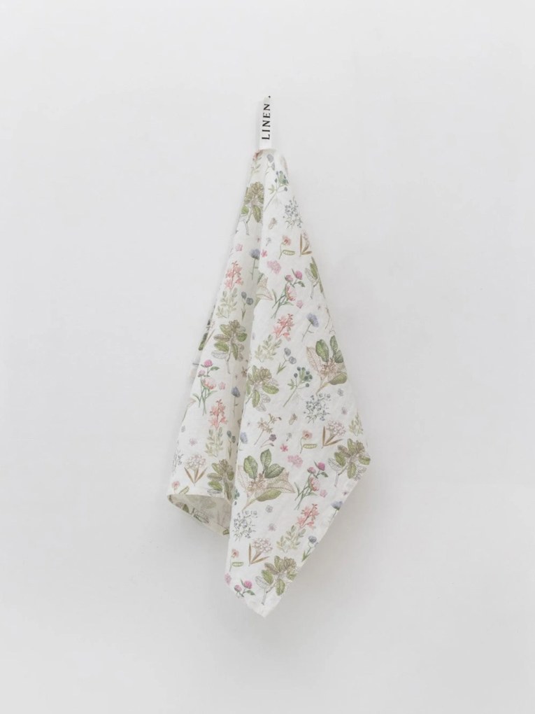 Linnen theedoek White Botany