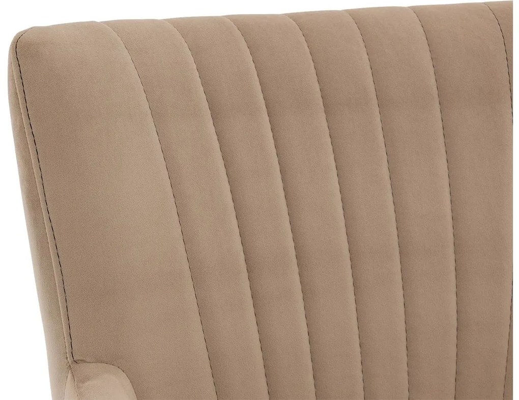 Goossens Eetkamerstoel Rob bruin velvet stof met armleuning, urban industrieel