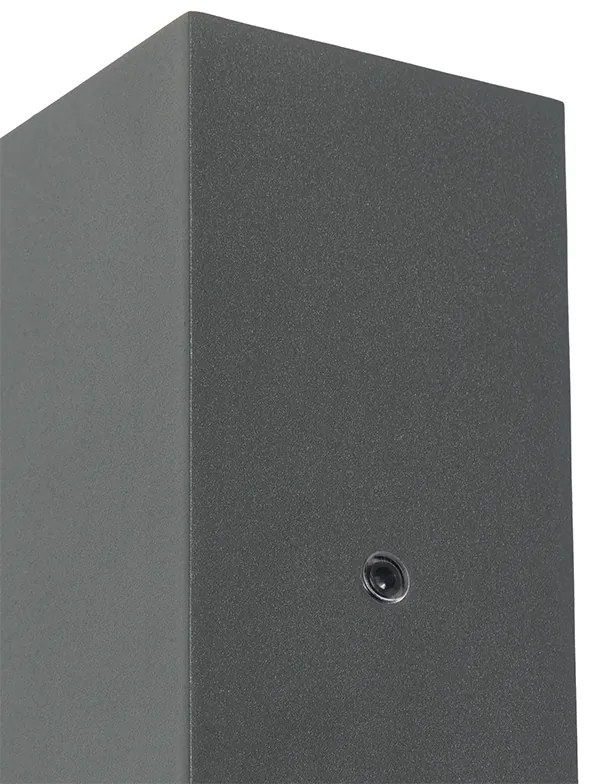 Wandlamp grijs 2-lichts IP44 met schemersensor - Baleno