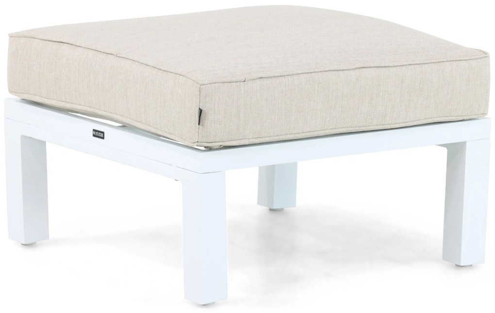Hoek loungeset 5 personen Aluminium/Polywood (teakfinish) Wit Lifestyle Garden Furniture Bilbao