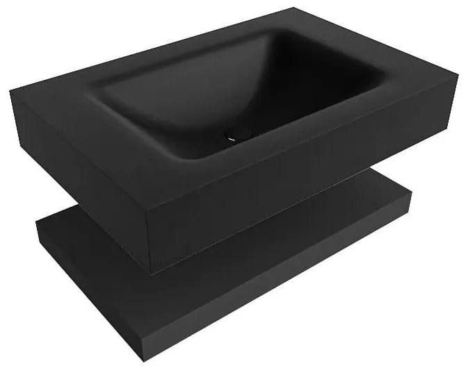 Zaro Alan badmeubel 70cm met planchet urban en vrijhangende wastafel cloud midden 1 kraangat urban