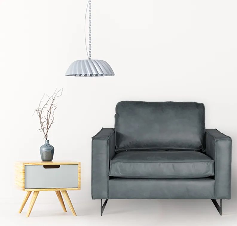 Loveseat - Riverdance - leer Colorado antraciet 01