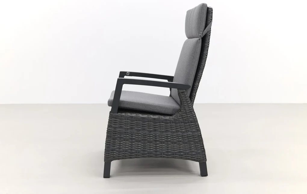 Darwin wicker verstelbare tuinstoel - antraciet