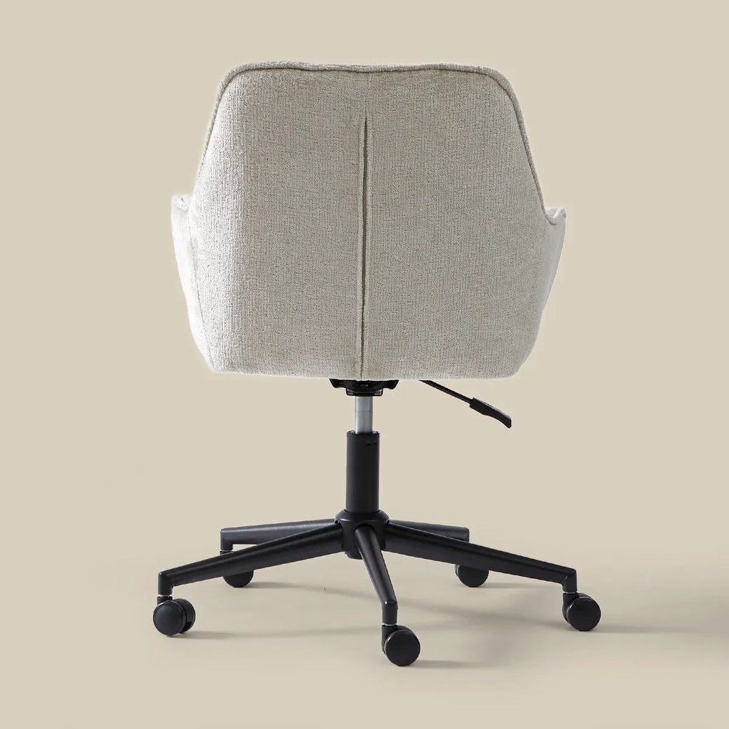 Bureaustoel Beige Stof Met Armleuningen