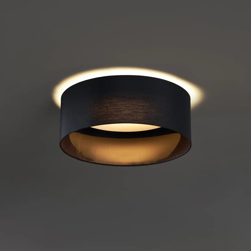 Moderne plafondlamp zwart transparant 40cm incl. LED 3-staps dimbaar - Sue