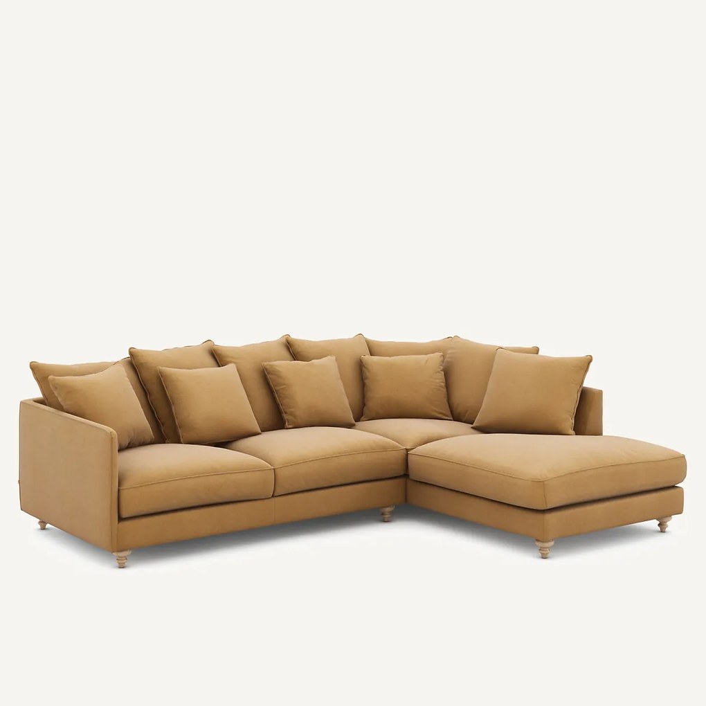 Linnen fluwelen hoekslaapbank, LAZARE