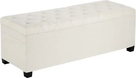 VEVOR Opbergpoef 110 x 40 x 40 cm Voetenbank Opbergbox, Draagvermogen tot 299,37 kg, Opvouwbare, Gevoerde Bank met Metalen Frame, Poef voor Woonkamer Slaapkamer Beige