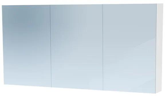 Saniclass Dual Spiegelkast - 140x70x15cm - verlichting - geintegreerd - 3 links- rechtsdraaiende spiegeldeur - MDF - mat wit 7781