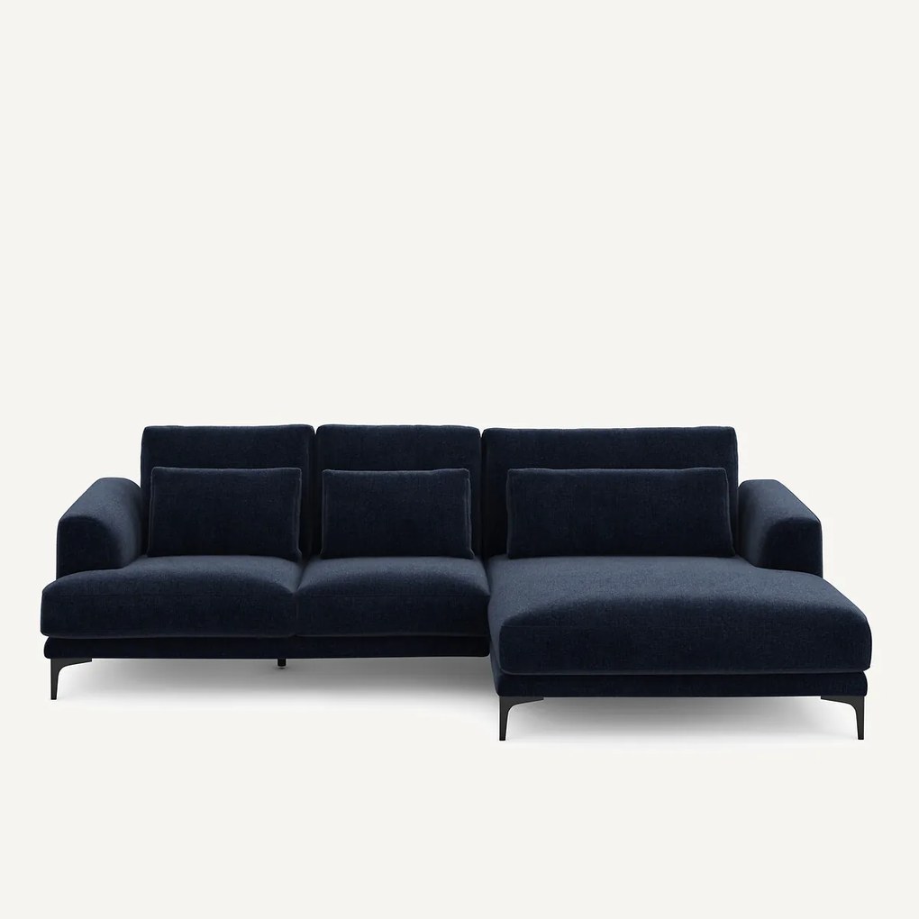 XL hoekbank rechts in chenille fluweel, MARSILE