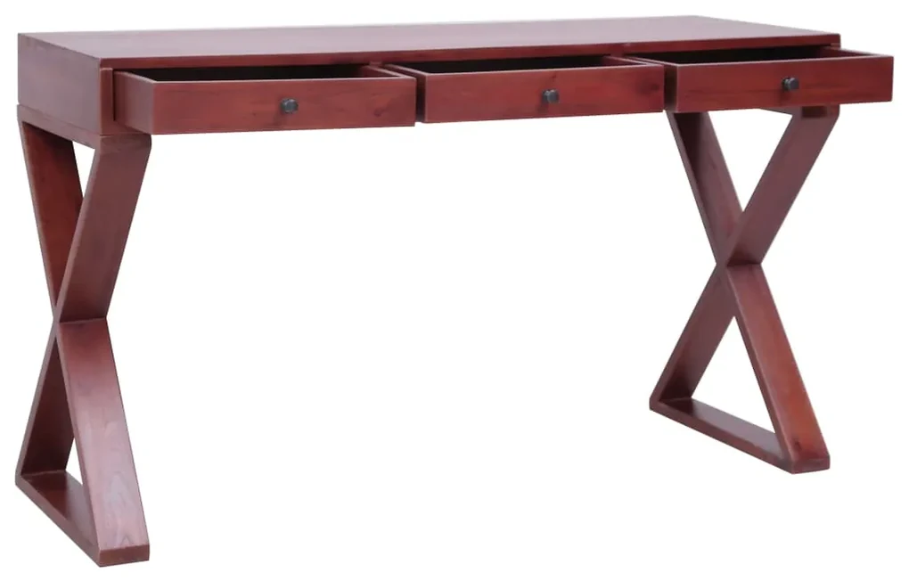 vidaXL Computerbureau 115x47x77 cm massief mahoniehout bruin