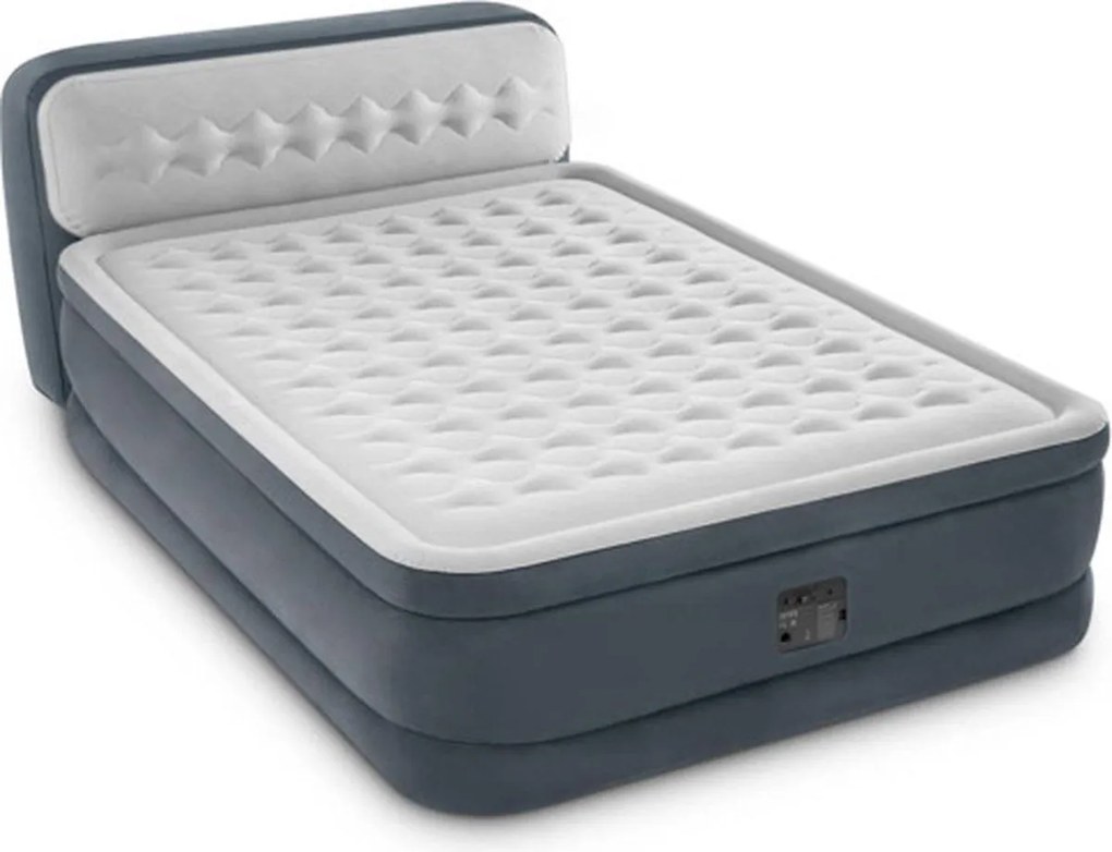 Intex Luchtbed Queen Ultra Plush met Headboard - 236x152x86 cm - Met ingebouwde pomp en reistas