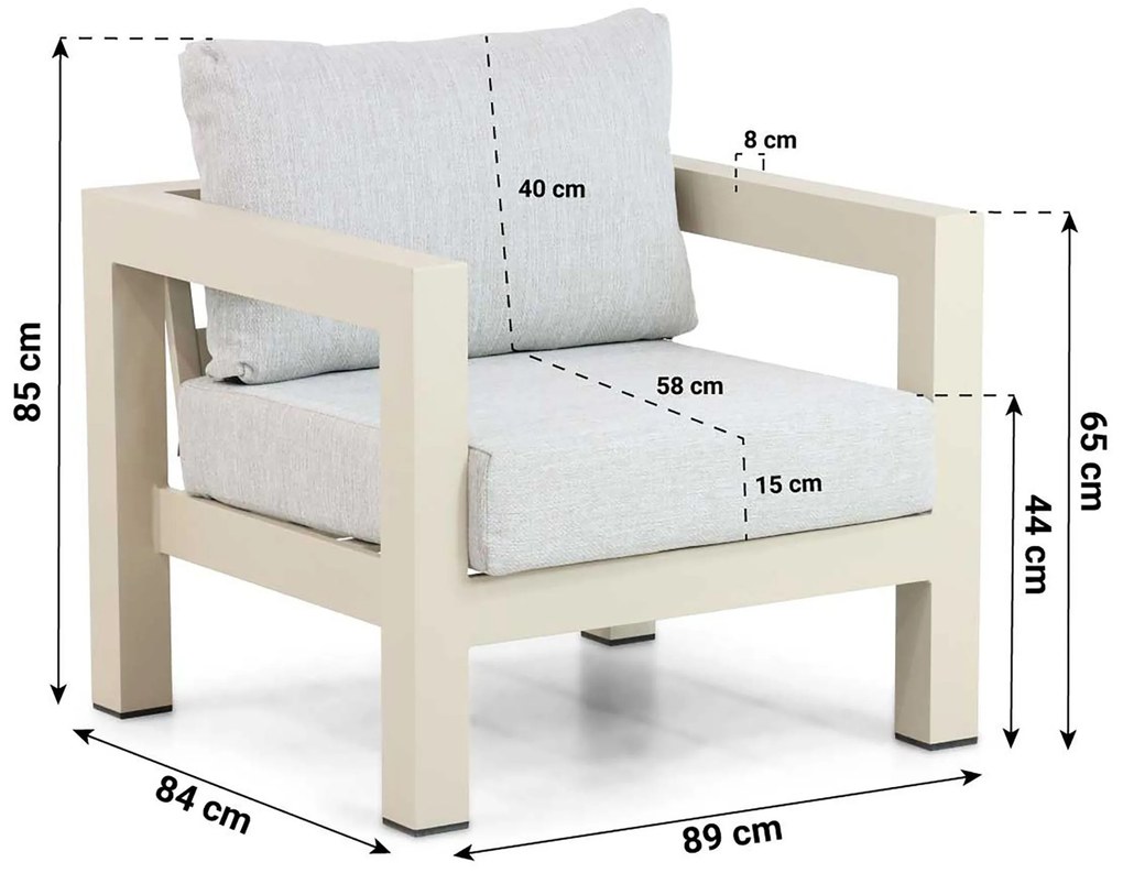 Tuinstoel Aluminium Taupe-naturel-bruin Lifestyle Garden Furniture Luca