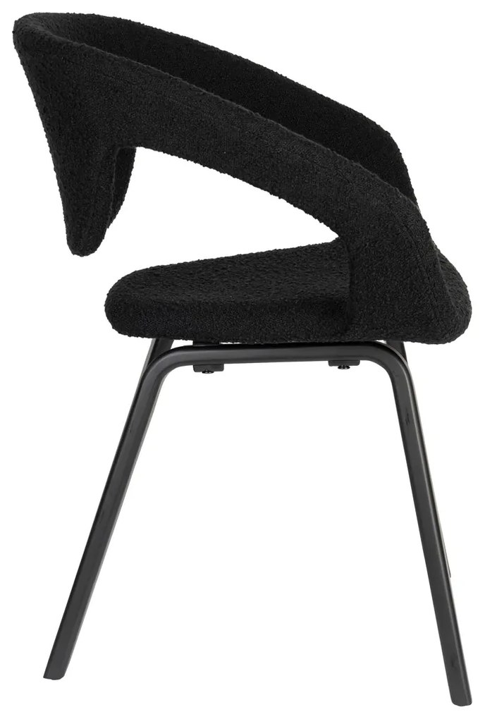 Zuiver Flexback Design Eetkamerstoel Zwart Boucle