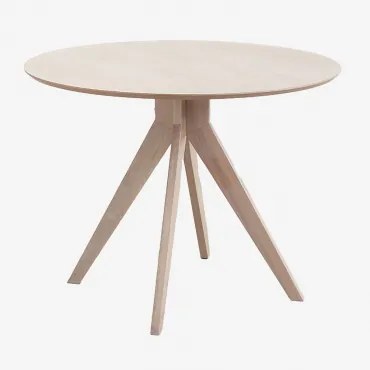 Ronde Eettafel Ø100 Cm Van Sekiz-hout Licht Ash Brown - Sklum