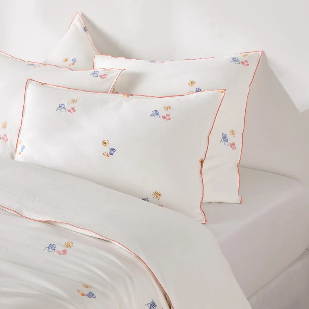 Vintage geborduurd katoenen kussensloop, SOMERO