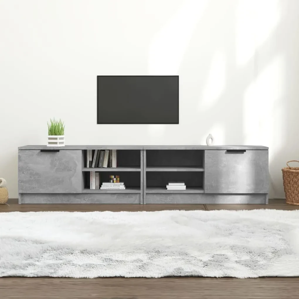 vidaXL Tv-meubelen 2 st 80x35x36,5 cm bewerkt hout betongrijs