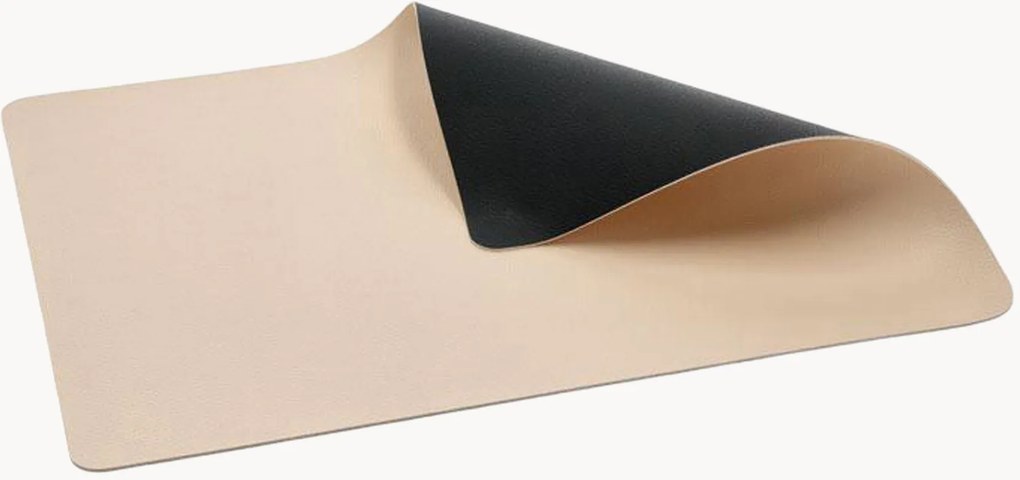 Omkeerbare placemats zwart, 4-delig