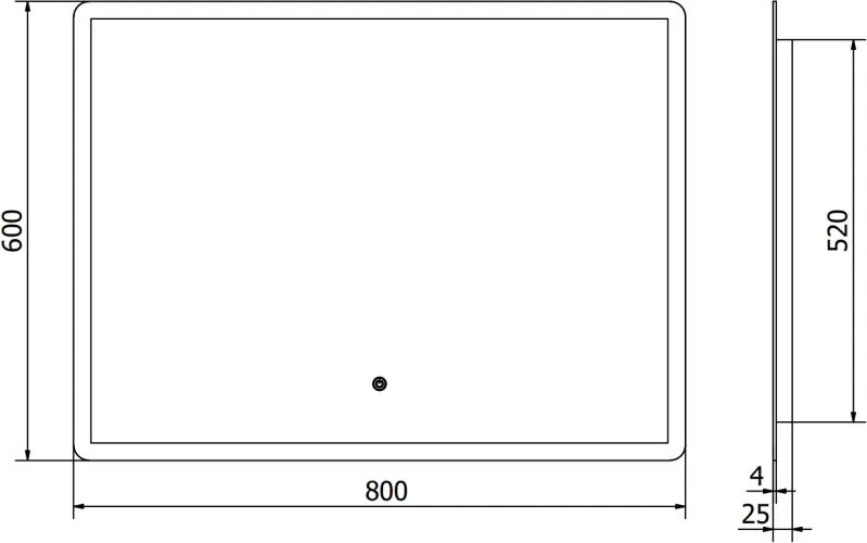 Mexen Navia verlicht badkamer spiegel 80 x 60 cm, LED 6000K, anti-condens - 9803-080-060-611-00