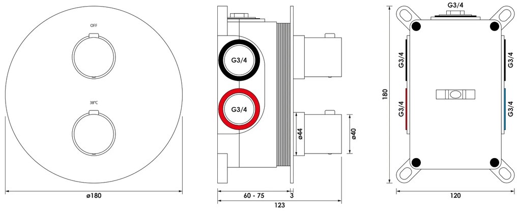 Brauer Chrome Edition thermostatische inbouw regendouche met 3 standen handdouche, rechte muurarm, glijstang en hoofddouche 20cm set 91 chroom