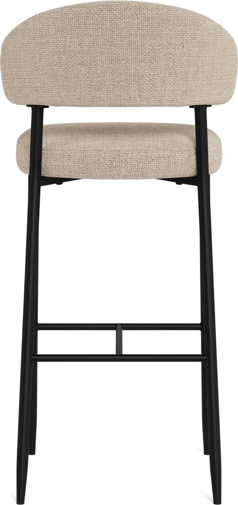Mazzoni IRIS Beige (stof Basel 24)/zwart onderstel - GESTOFFEERDE BARKRUK VOOR KEUKEN/BAR