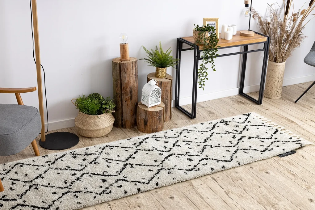 Tapijt, Vloerbekleding BERBER TETUAN B751 zigzag , crème - voor keuken, naar de gang