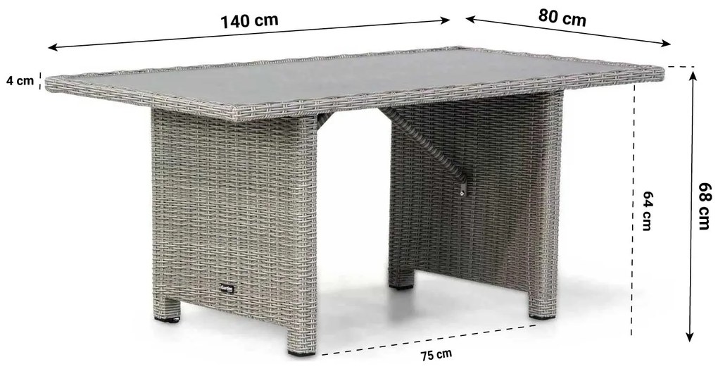 Loungeset Wicker Grijs 6 personen Domani Furniture Seaton