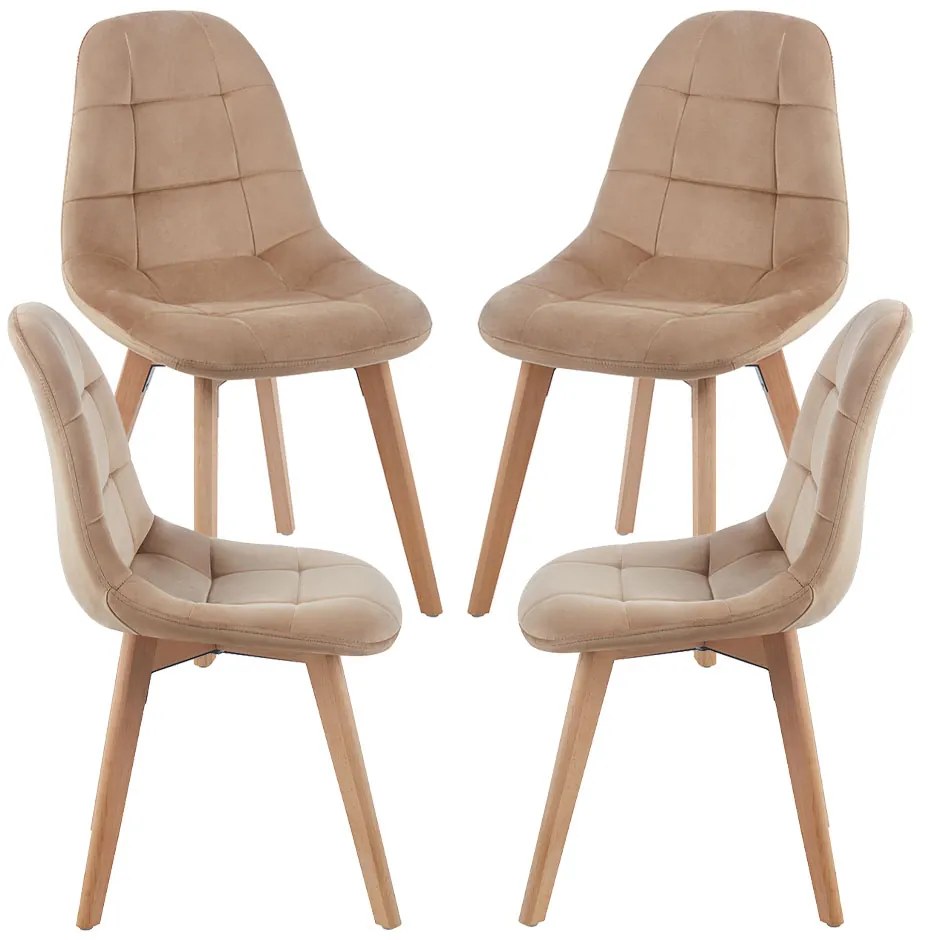 Set 4 Kelen Fluwelen Stoelen