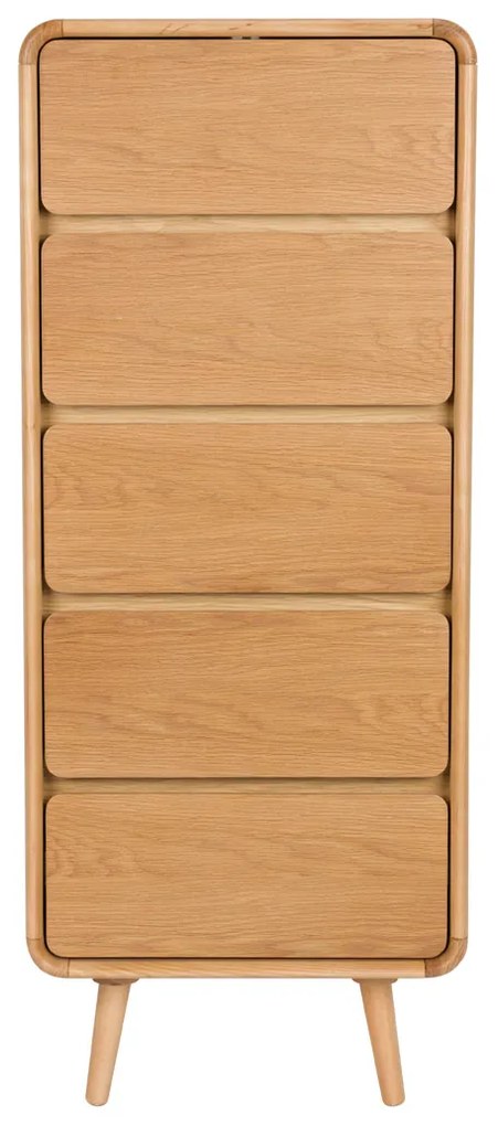 Zuiver Rise Natural Design Ladenkast Gebogen Eikenhout - 40x45x112cm.