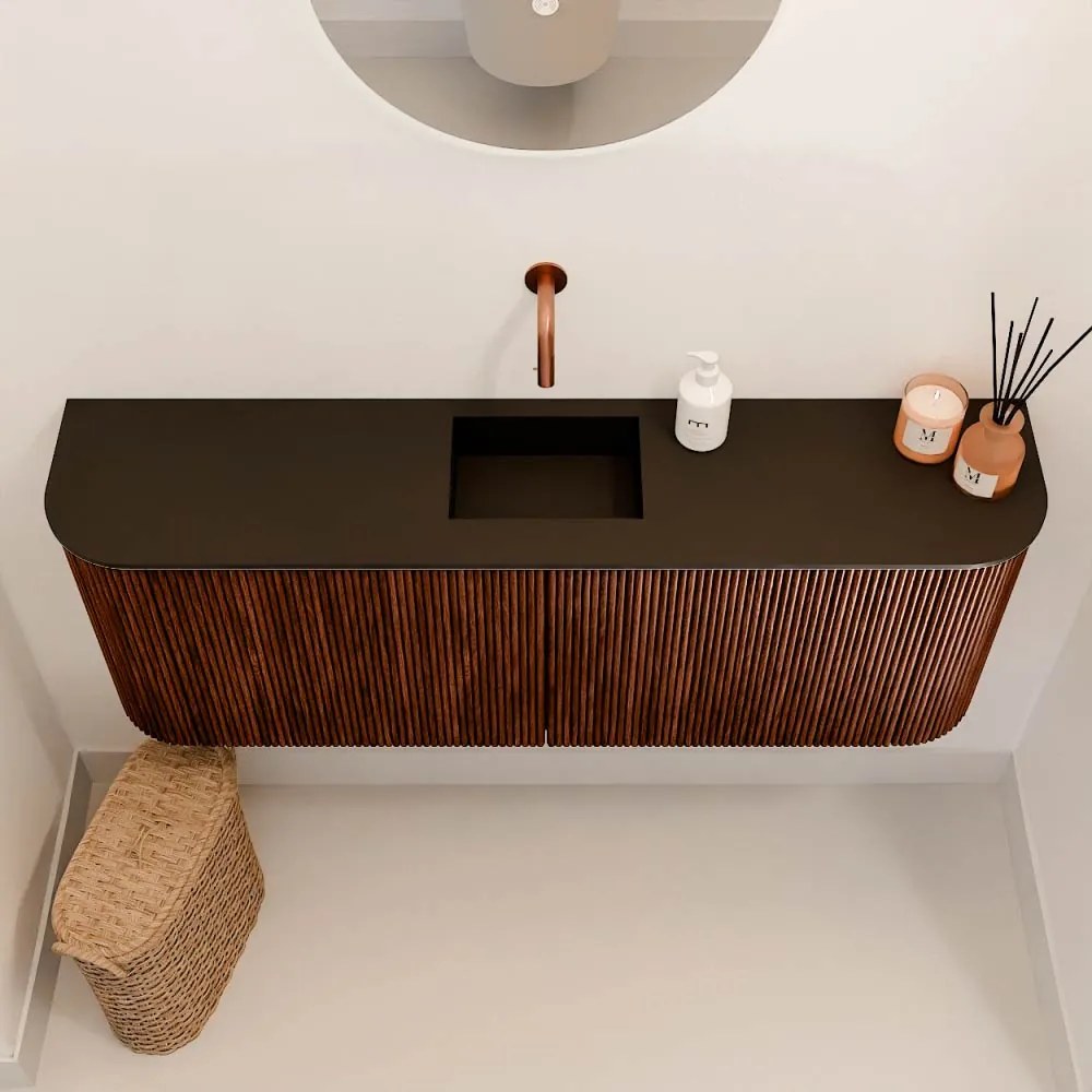 Mondiaz Joya 115cm toiletmeubel ronding links/rechts ruby met wastafel faye midden zonder kraangat urban