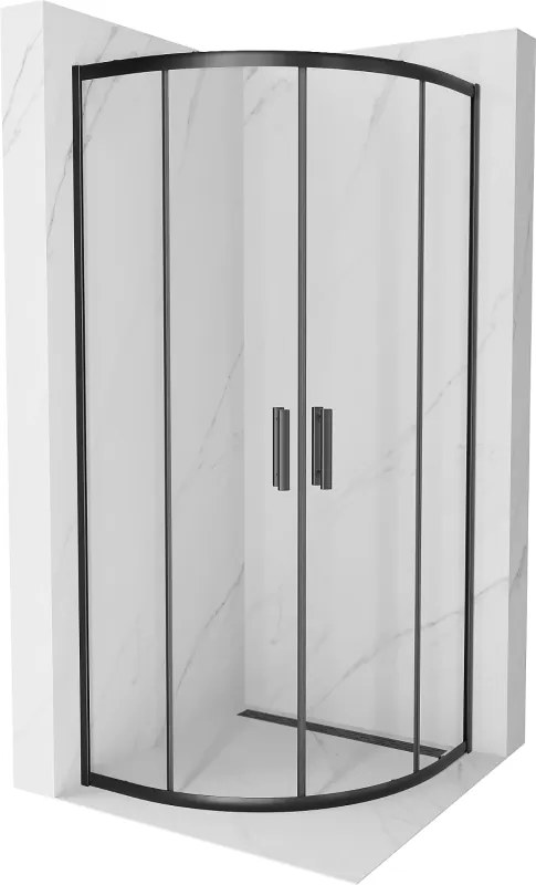 Mexen Rio halfronde douchecabine 80 x 80 cm, transparant, zwart - 863-080-080-70-00