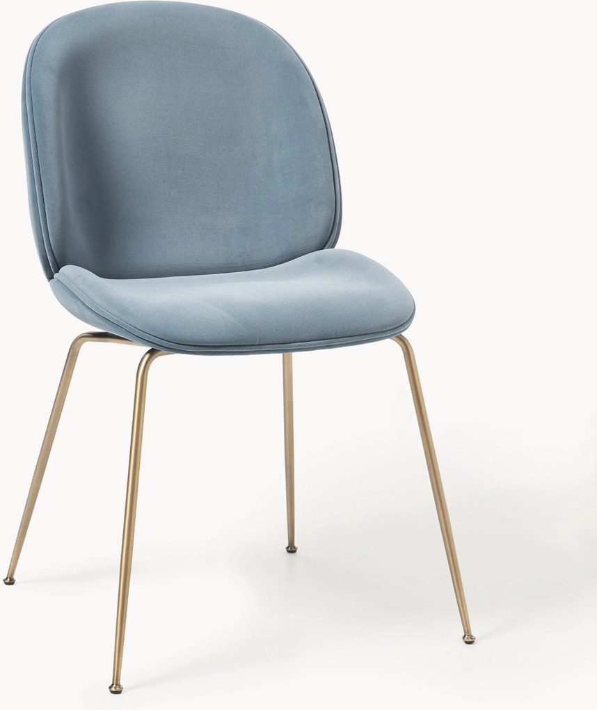 WESTWING x GUBI, Fluwelen eetkamerstoel Beetle by Delia Lachance