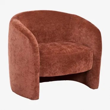 Gombren Fauteuil Stof Chenille Rood – Klei - Sklum